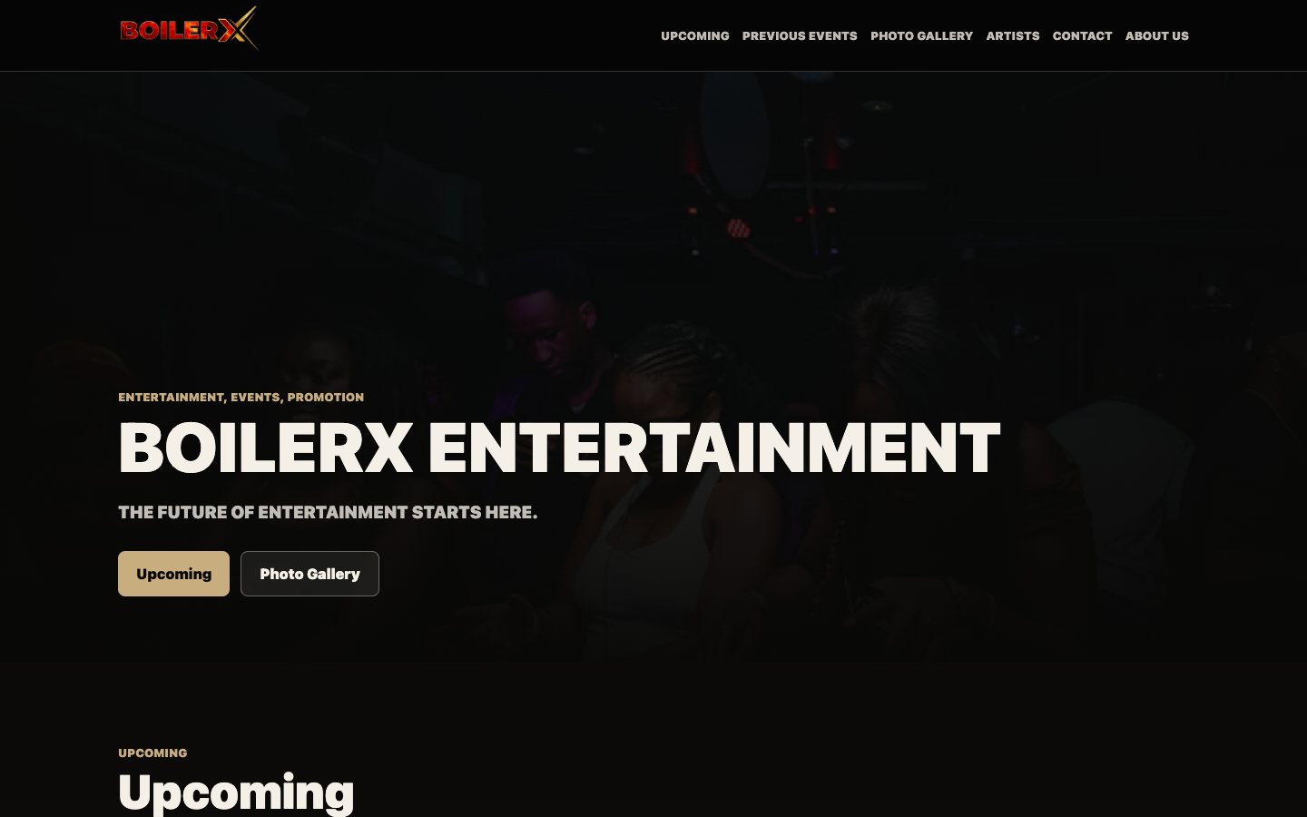 BoilerX website homepage