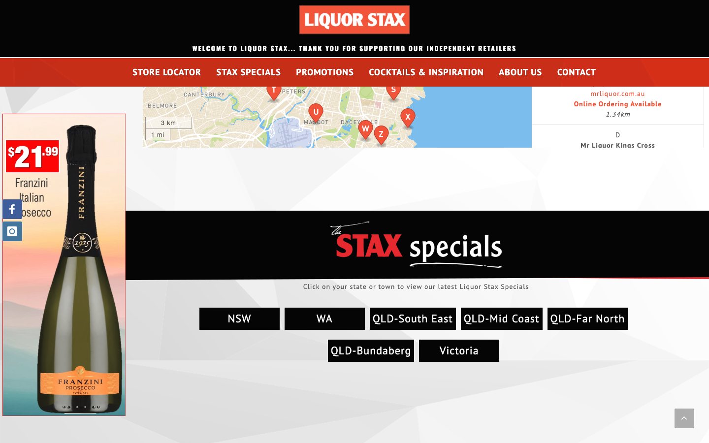 Liquor Stax website catalogue